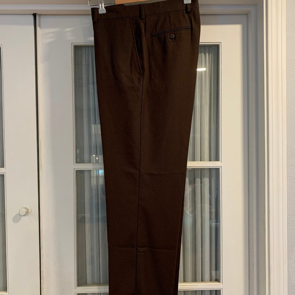 Stafford Dress Pants - BROWN Polyester/Viscose Blend 32x30